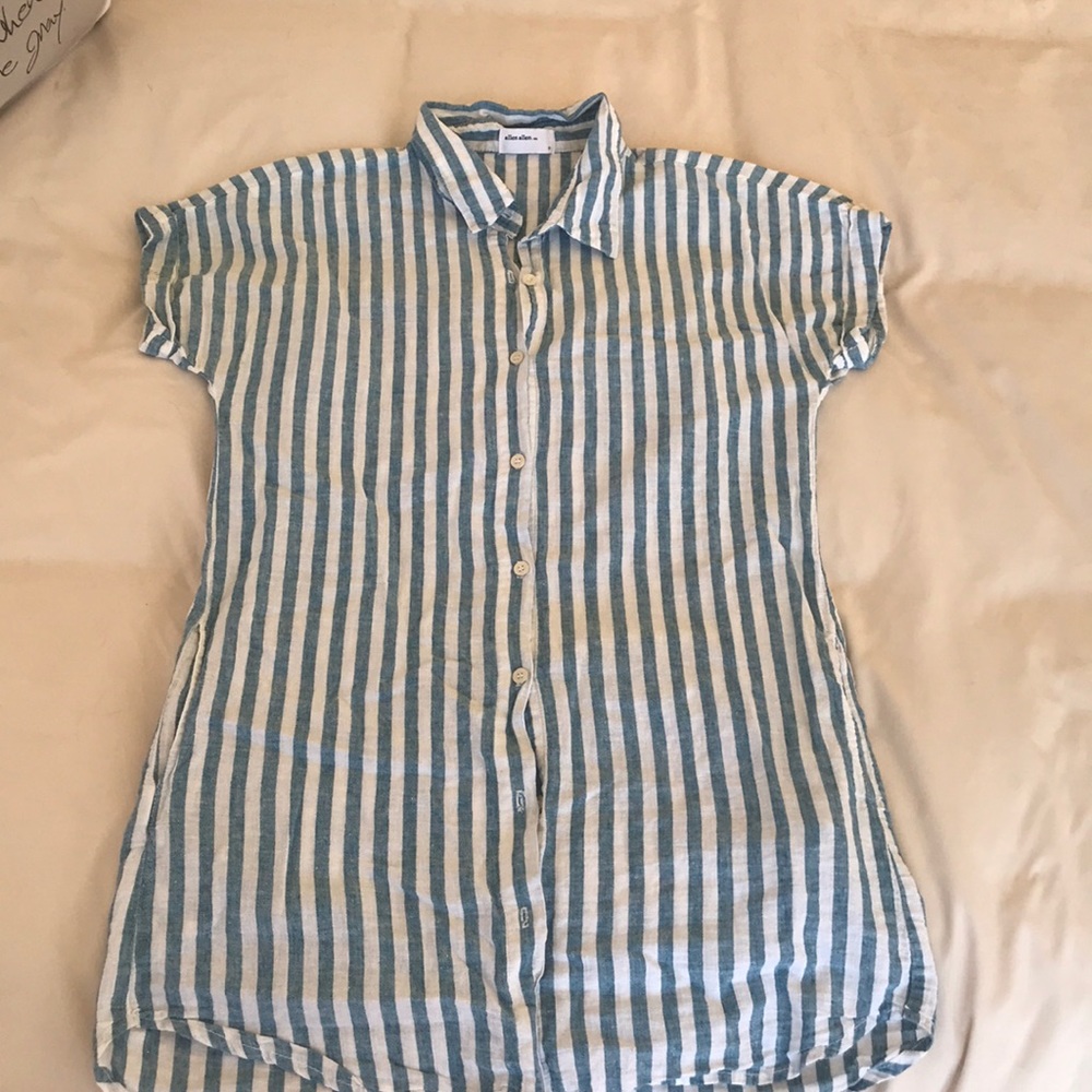 Striped Collared Summer Coverup Dress